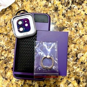 iPhone 12 Case with Card Holder and Ring Stand Attachment